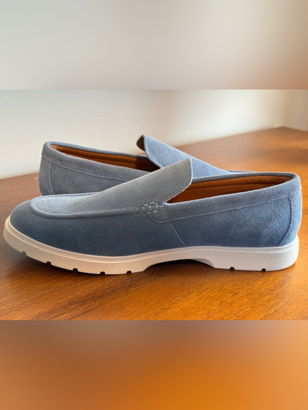 Nordstrom Men's Blue Suede Slip-On Loafers Ortholite Sneaker 9.5M NWOB - Picture 7 of 13